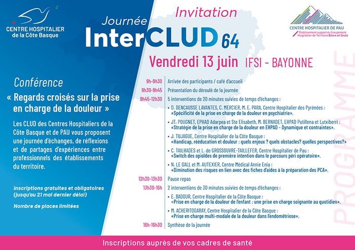 Prise en charge de la douleur : retour sur la journée InterCLUD 64 Bayonne 13 juin