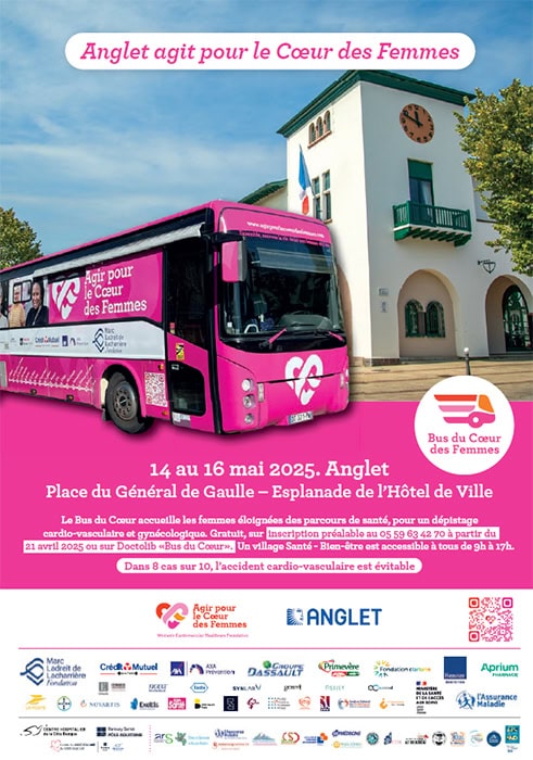 Dépistage Cardio-vasculaire et gynécologique : Le Centre Hospitalier Côte Basque mobilisé pour le « Bus du cœur des femmes » Anglet 14 -16 mai