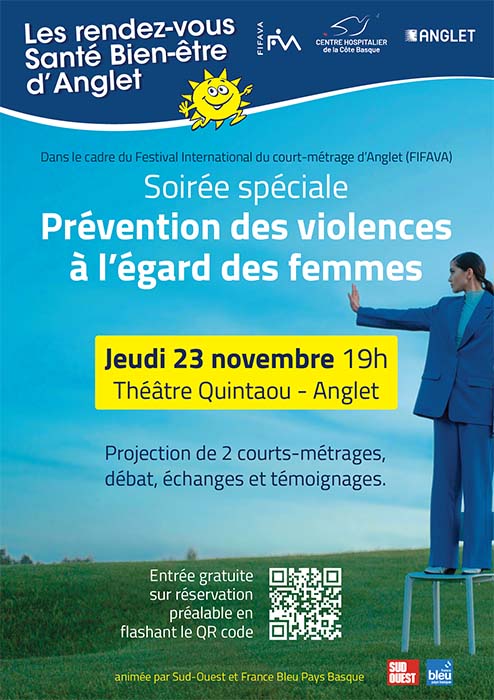 RDV Santé Bien être d’Anglet-prévention des violences à l’égard des femmes: Soirée spéciale FIFAVA Anglet 23 novembre