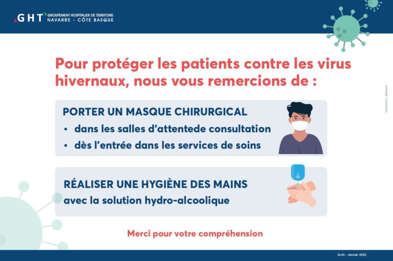 Port du masque obligatoire au sein des établissements du GHT Navarre Côte Basque